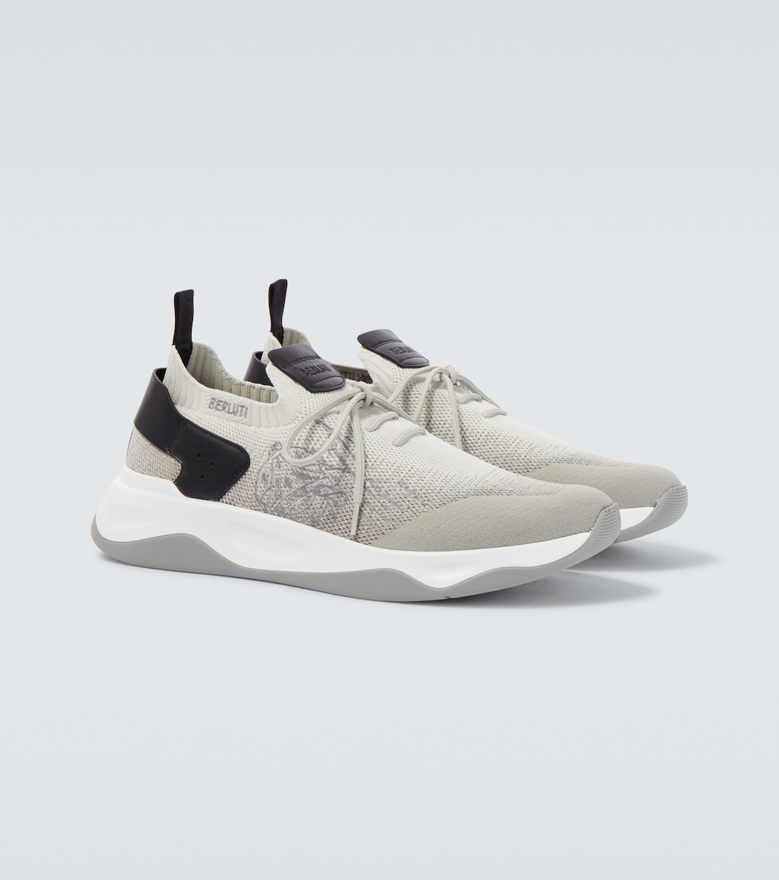 Shadow leather-trimmed sneakers | Berluti