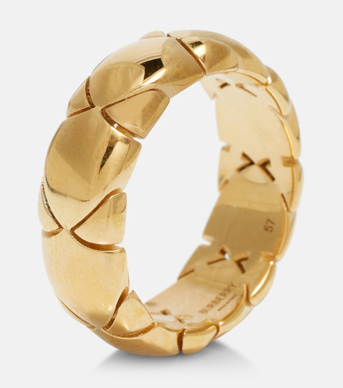 Bague Shield Segment en argent sterling plaqué or | Burberry