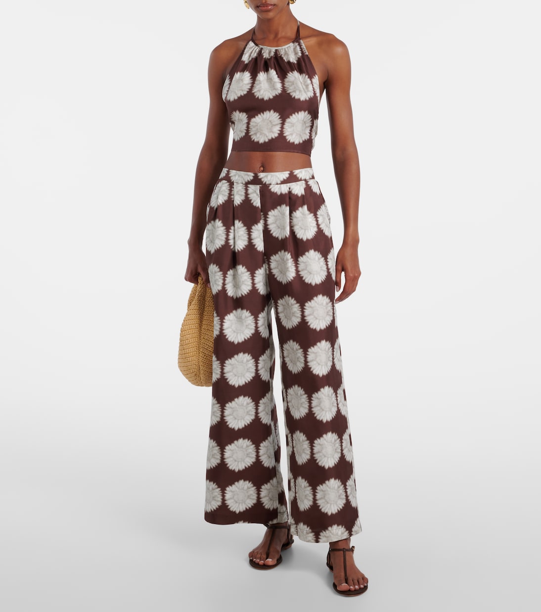 Weite Hose Isola aus Seiden-Twill | Asceno