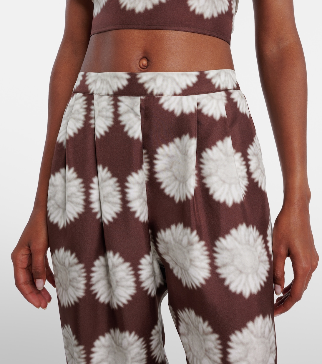 Weite Hose Isola aus Seiden-Twill | Asceno