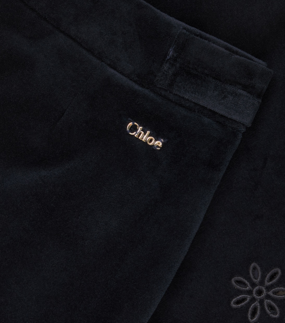 Scalloped cotton velvet skirt | Chloé Kids