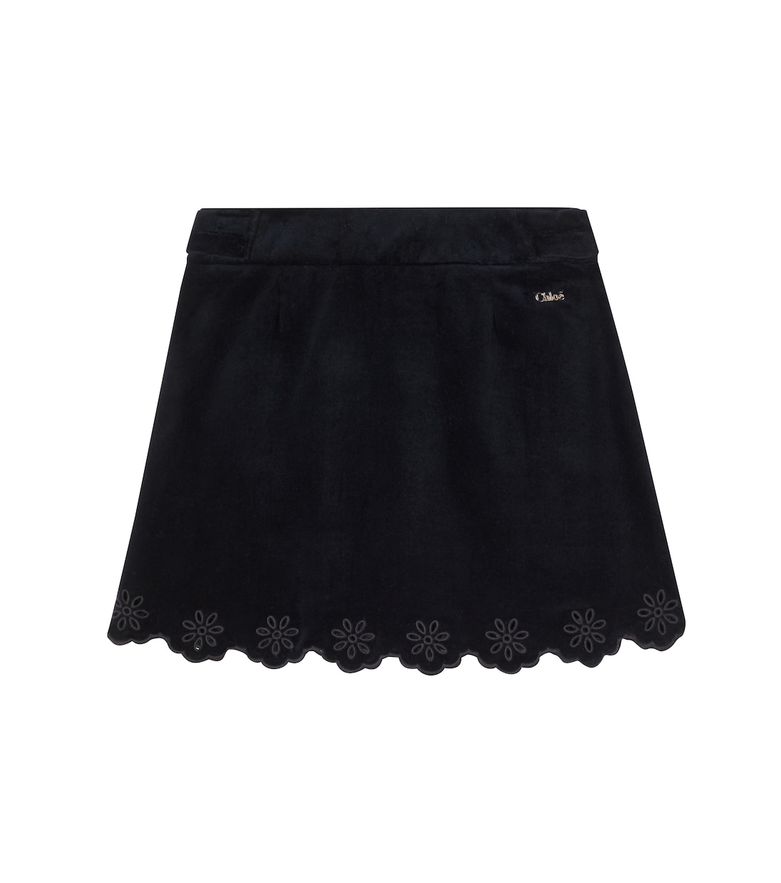 Scalloped cotton velvet skirt | Chloé Kids