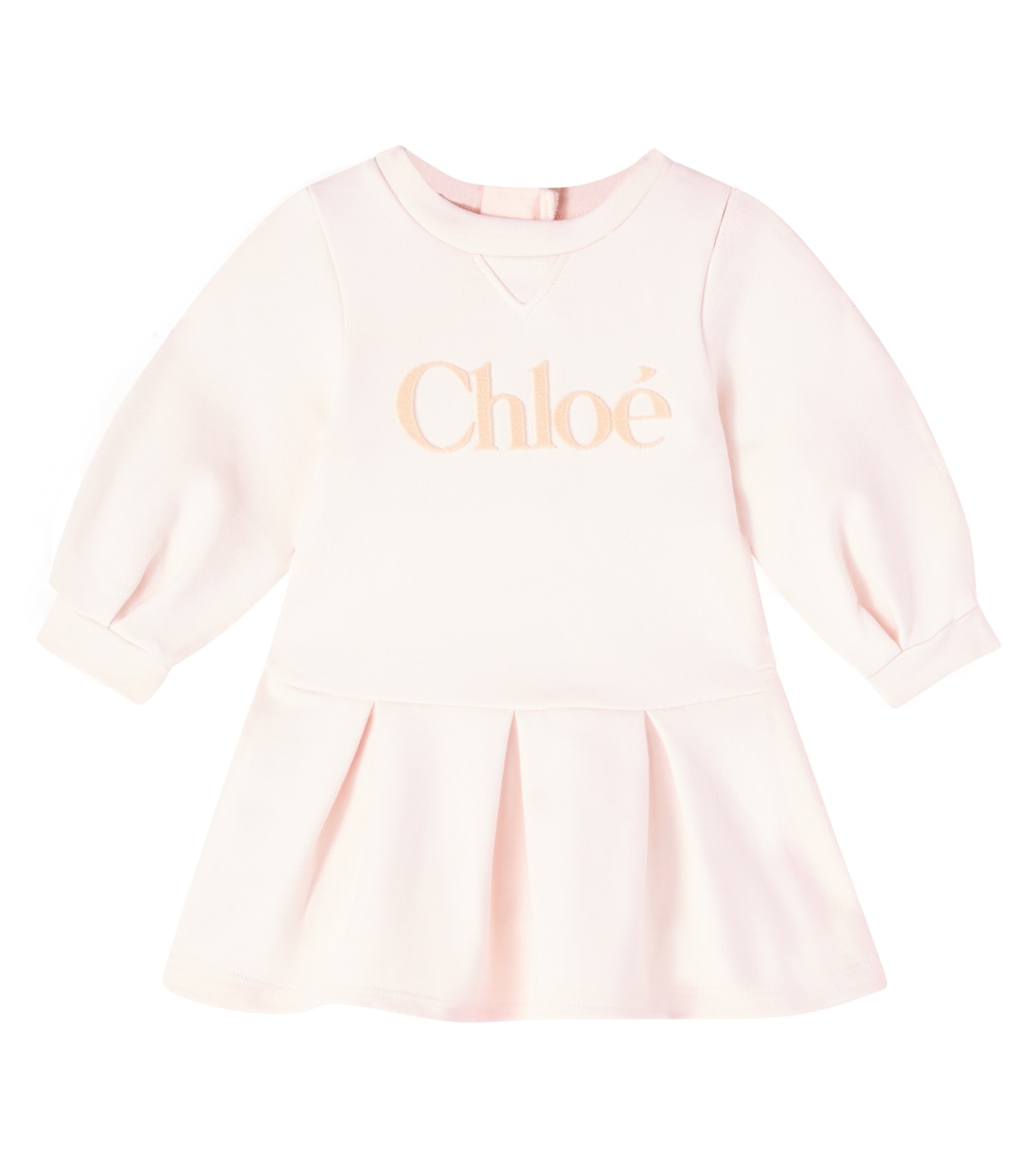 Baby logo cotton fleece dress | Chloé Kids