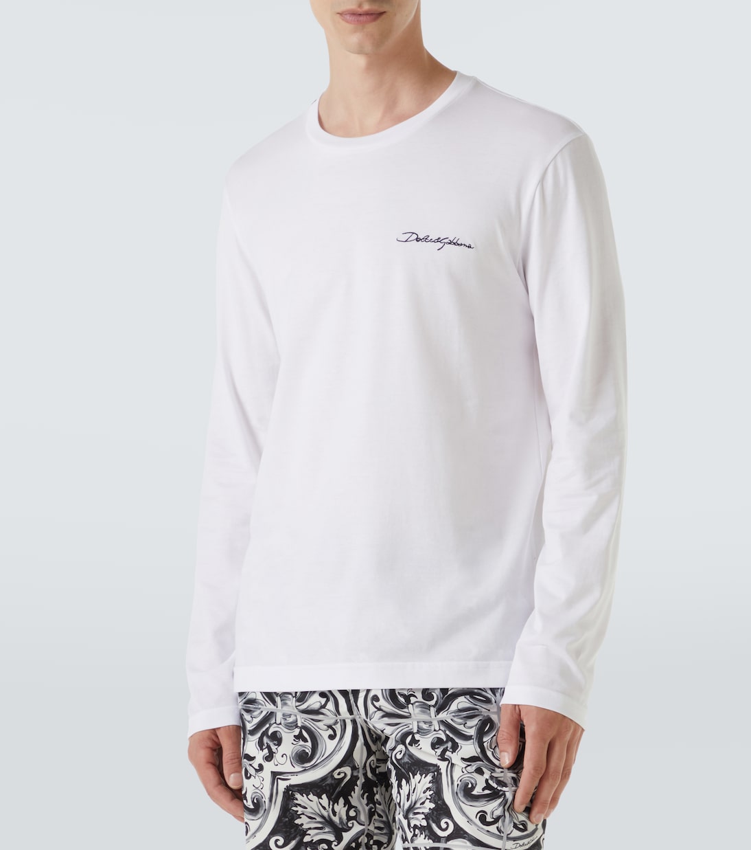 Camiseta de jersey de algodón bordado | Dolce&Gabbana