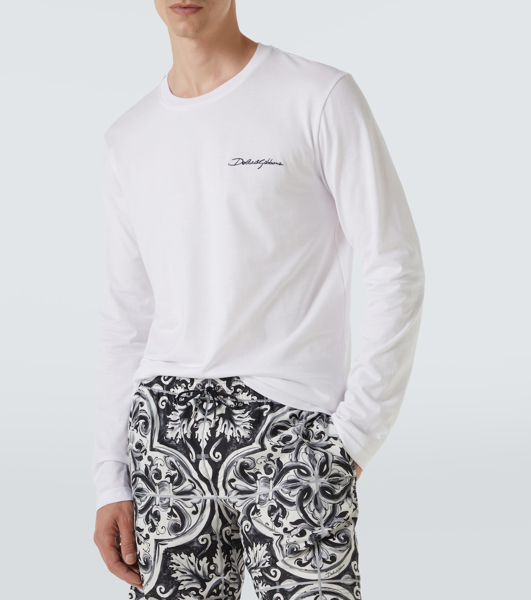 Camiseta de jersey de algodón bordado | Dolce&Gabbana