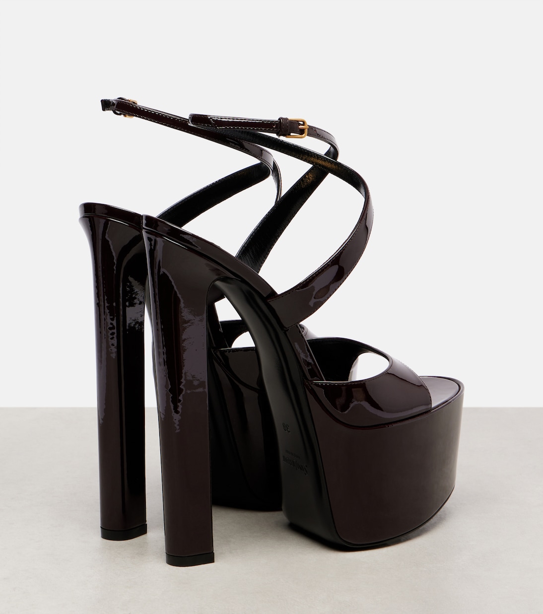 Rossy 100 patent leather platform sandals | Saint Laurent