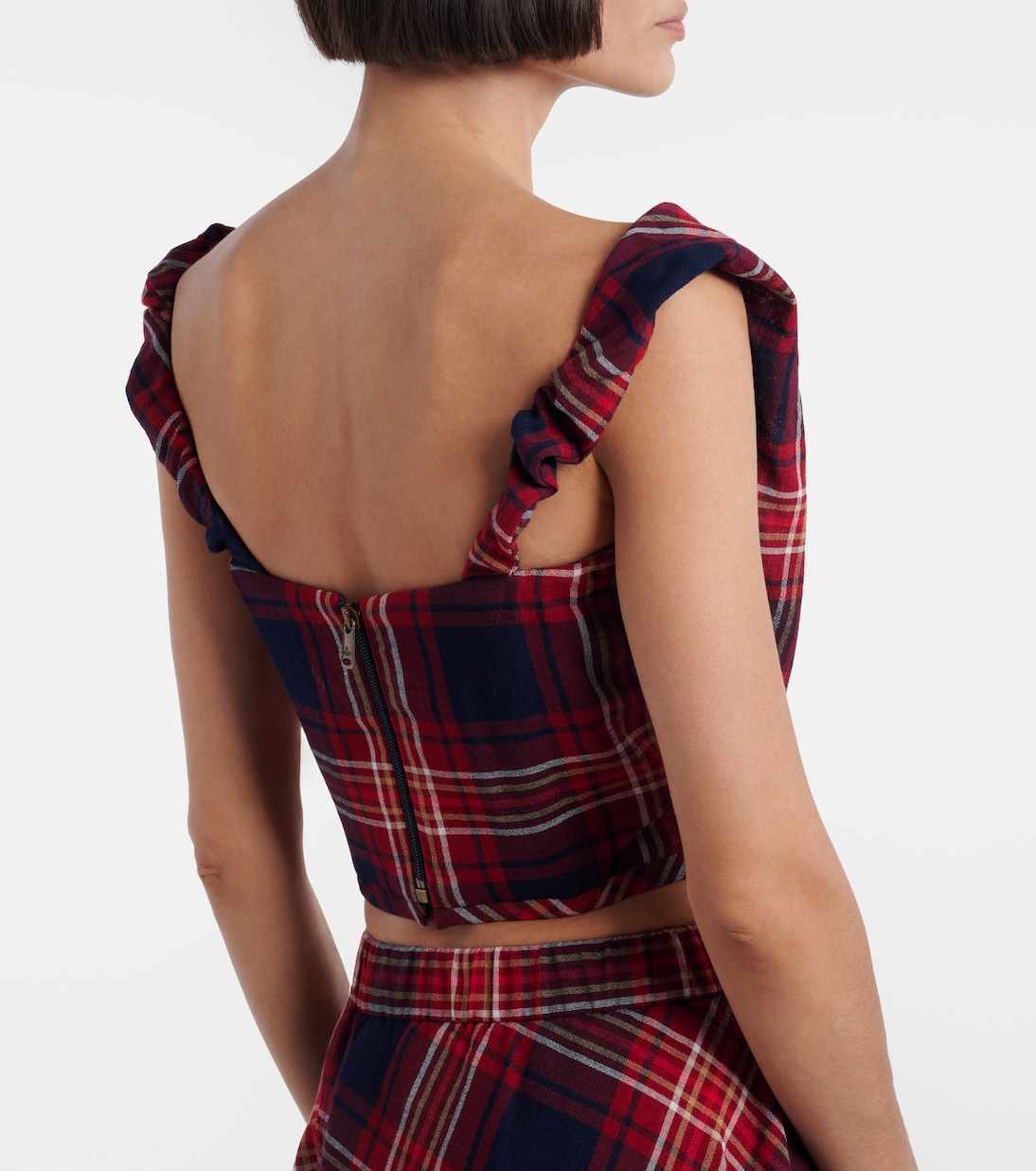 Sunday off-shoulder plaid bustier top | Vivienne Westwood