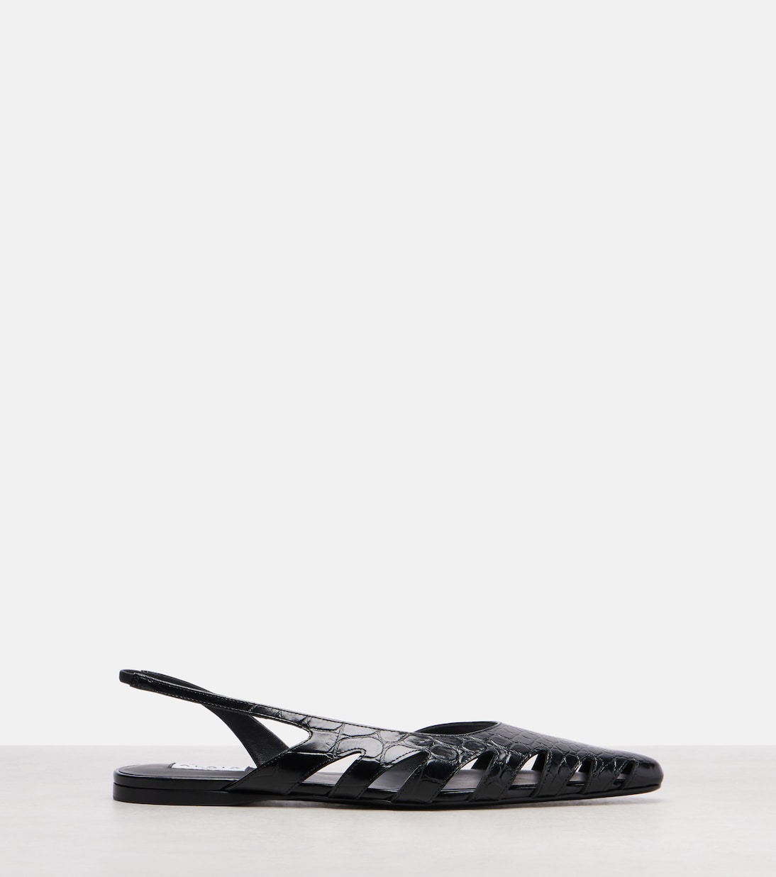 Croc-effect leather slingback flats | Alaïa