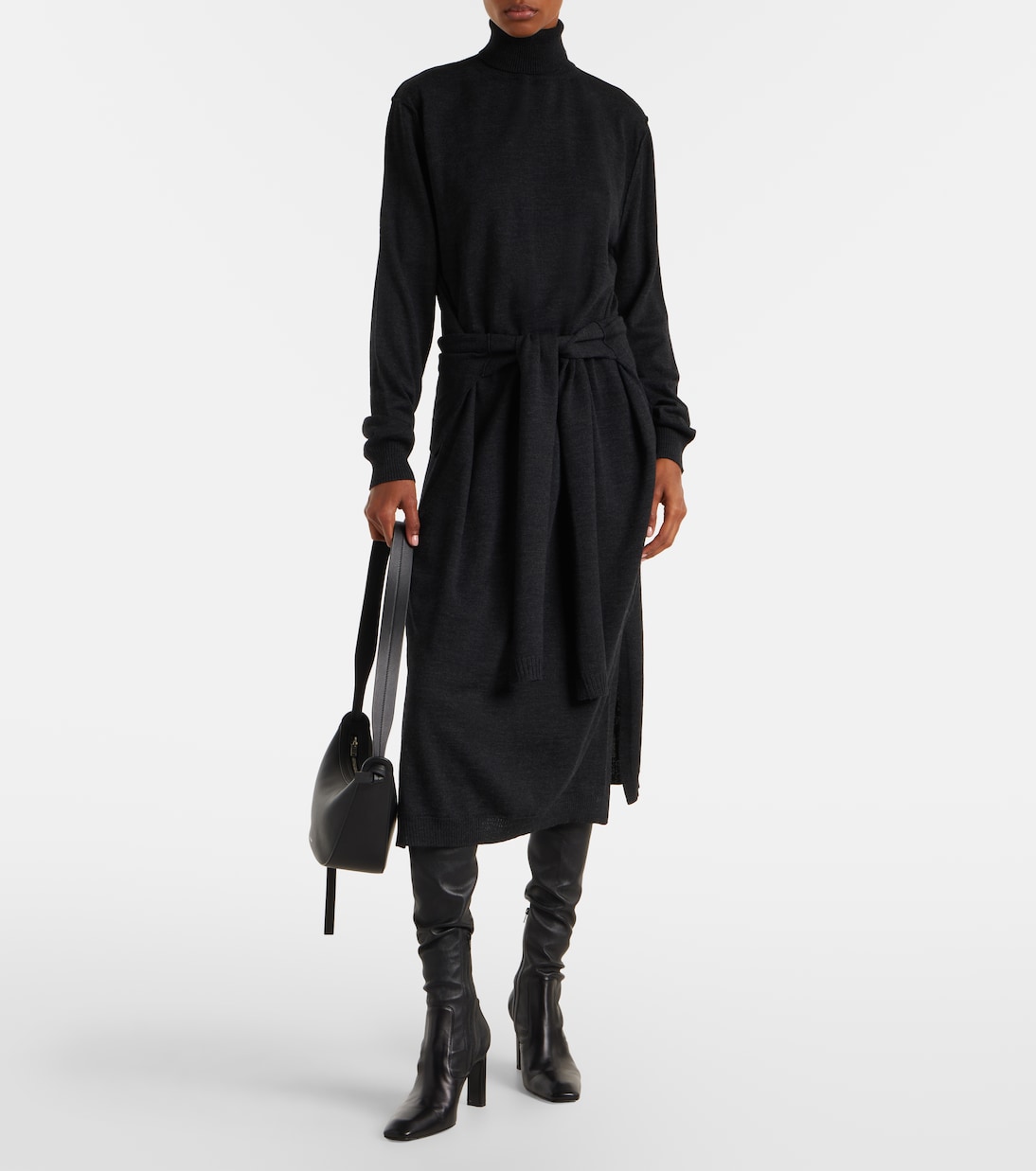 Turtleneck wool-blend midi dress | Lemaire