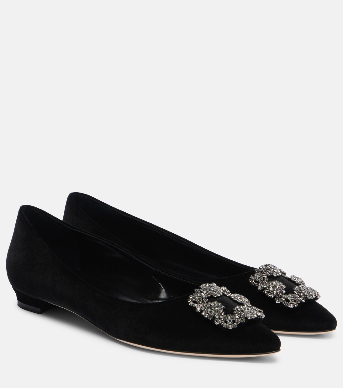 Hangisi 임벨리시드 벨벳 발레리나 플랫 | Manolo Blahnik