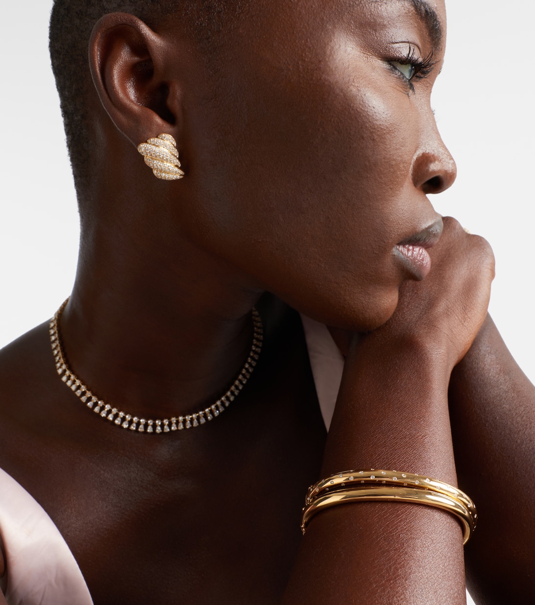 Cosmo Orion 18kt gold bangle with diamonds  | Anita Ko