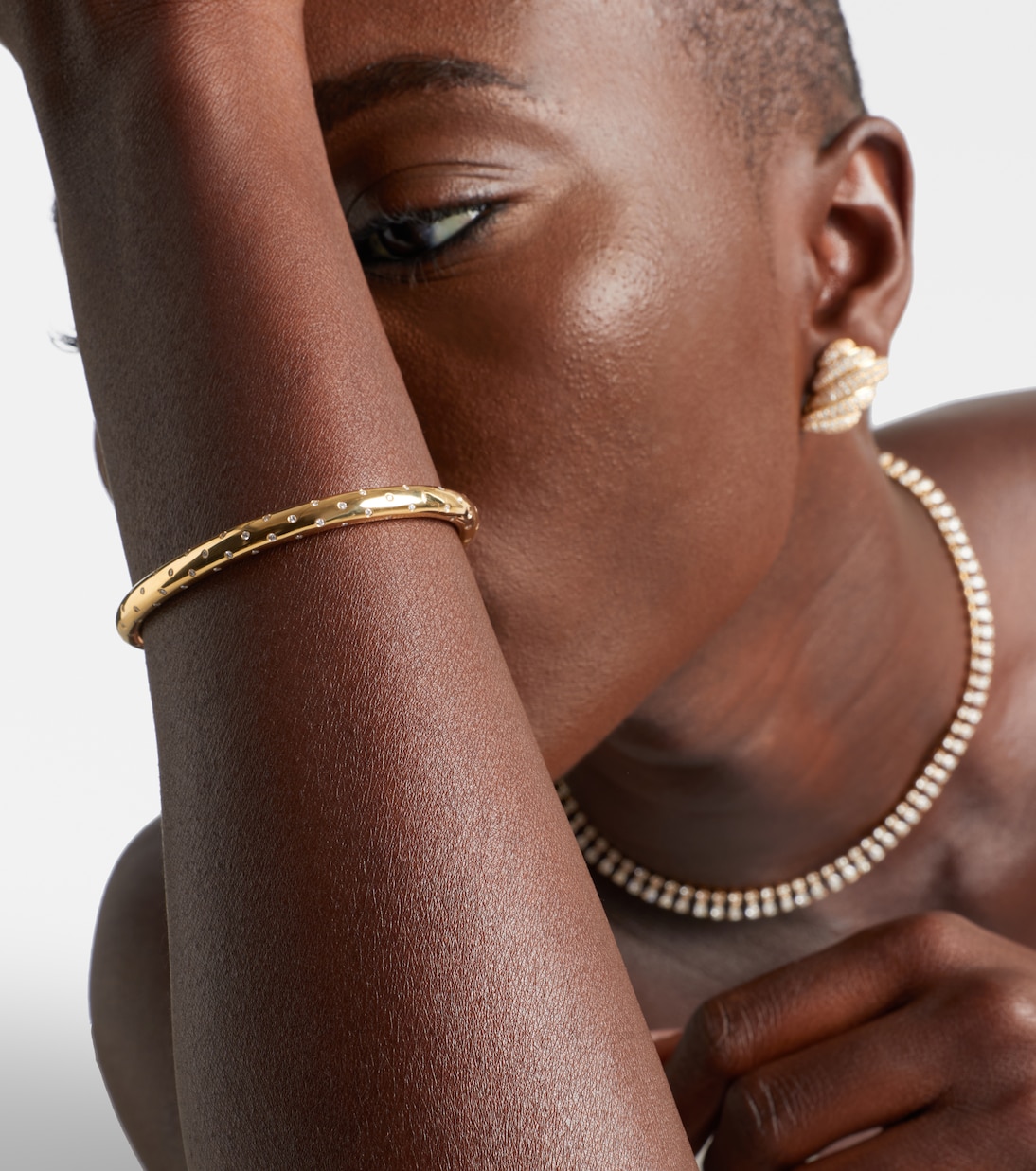 Cosmo Orion 18kt gold bangle with diamonds  | Anita Ko