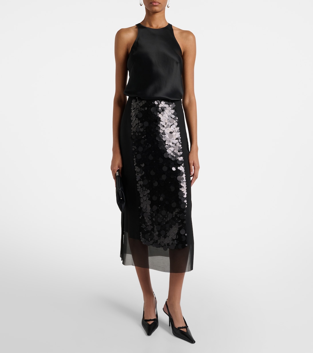 Cambo sequined chiffon midi skirt | Joseph