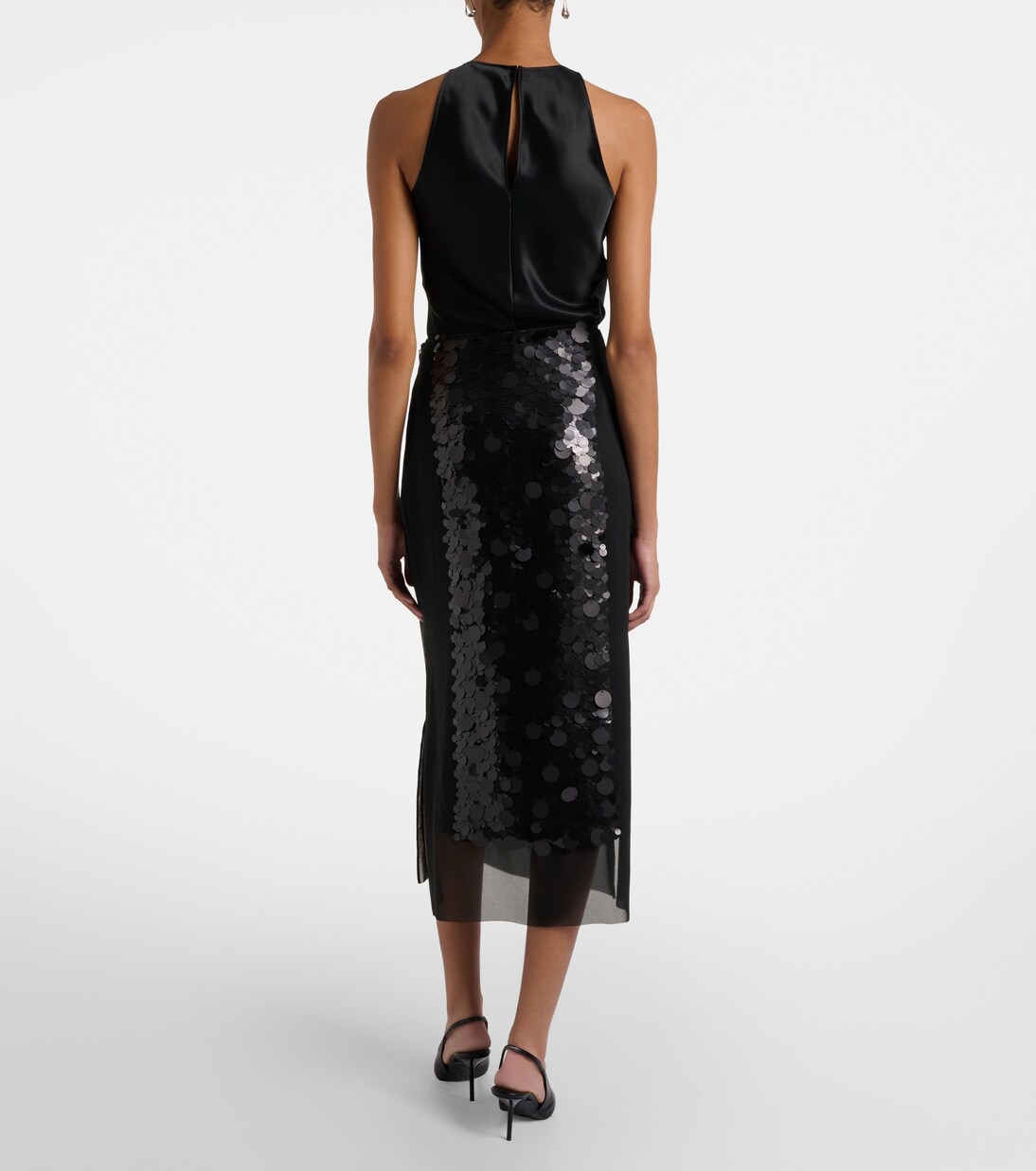Cambo sequined chiffon midi skirt | Joseph