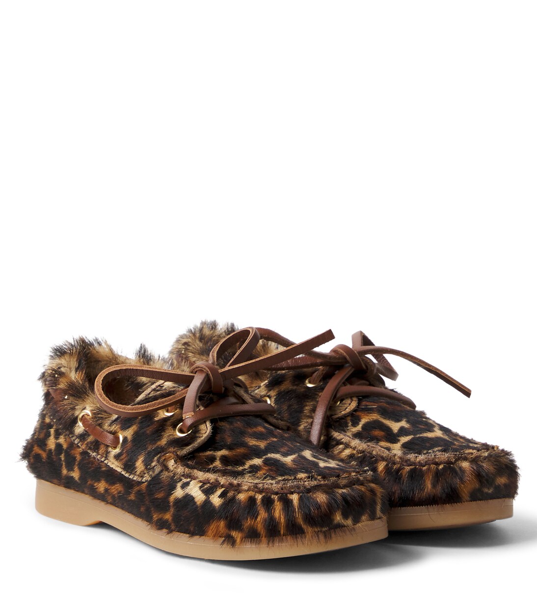 Cruise leopard-print calf hair boat shoes | Golden Goose Kids