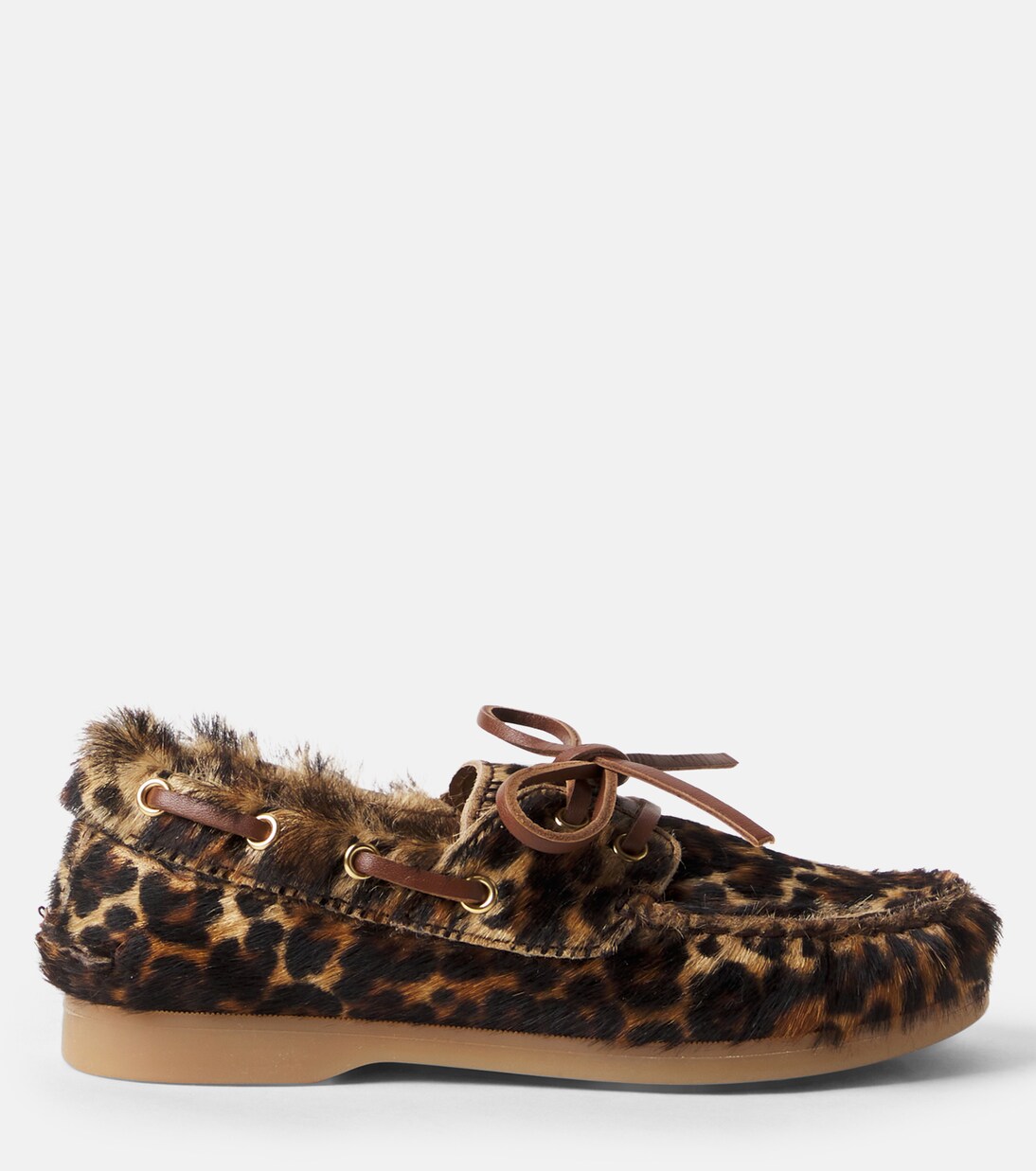 Cruise leopard-print calf hair boat shoes | Golden Goose Kids