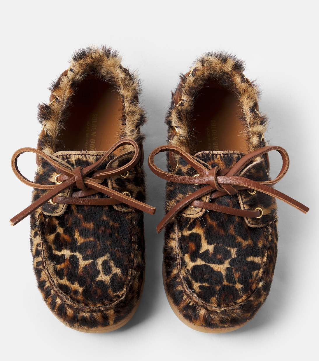 Cruise leopard-print calf hair boat shoes | Golden Goose Kids