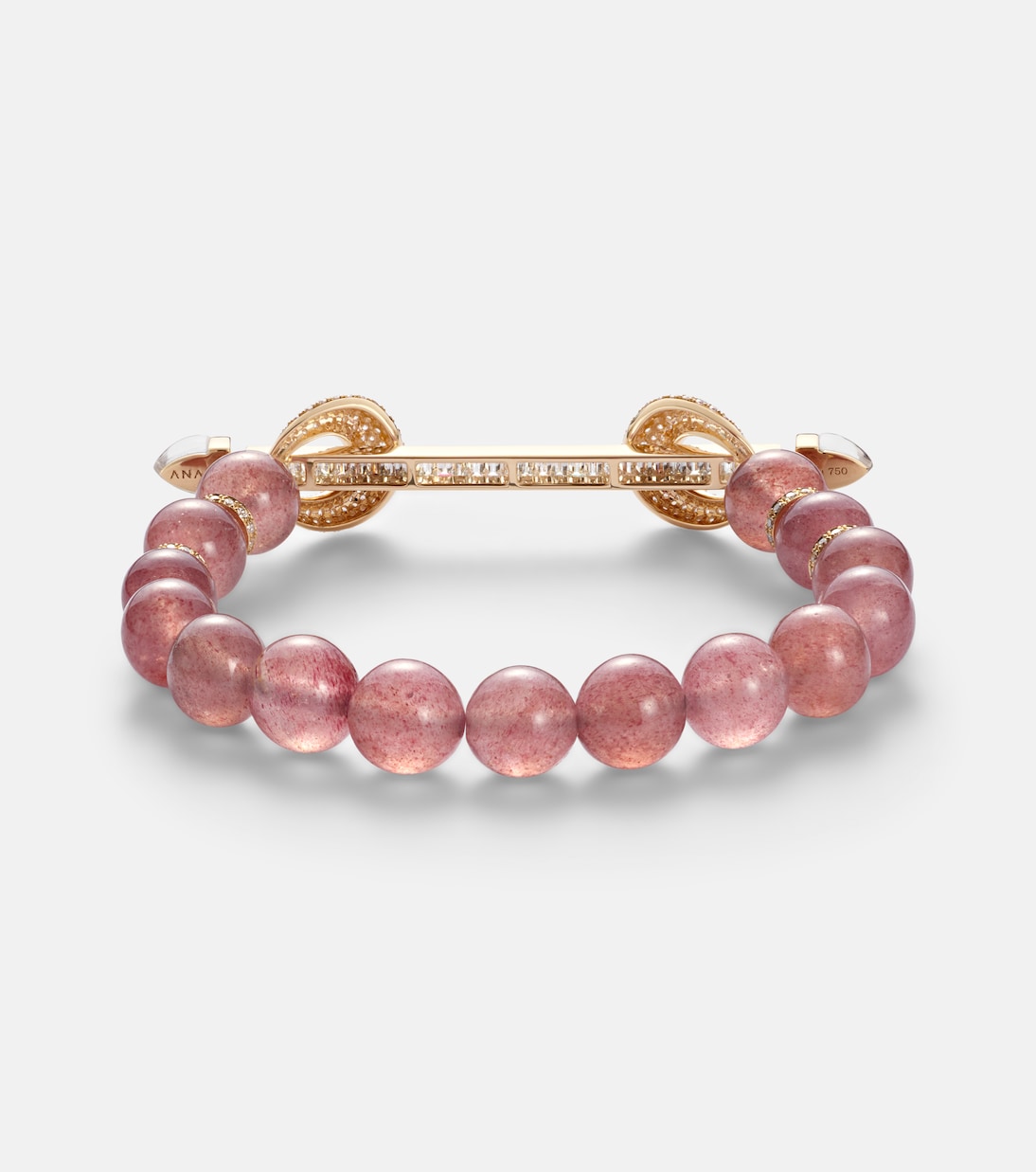 Armreif Chakra aus 18kt Gelbgold mit Diamanten, Beryll und Quarz | Ananya