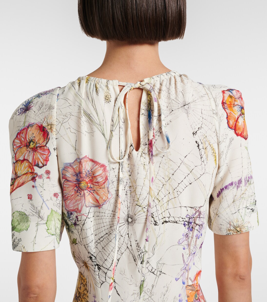 Floral asymmetric midi dress | McQueen