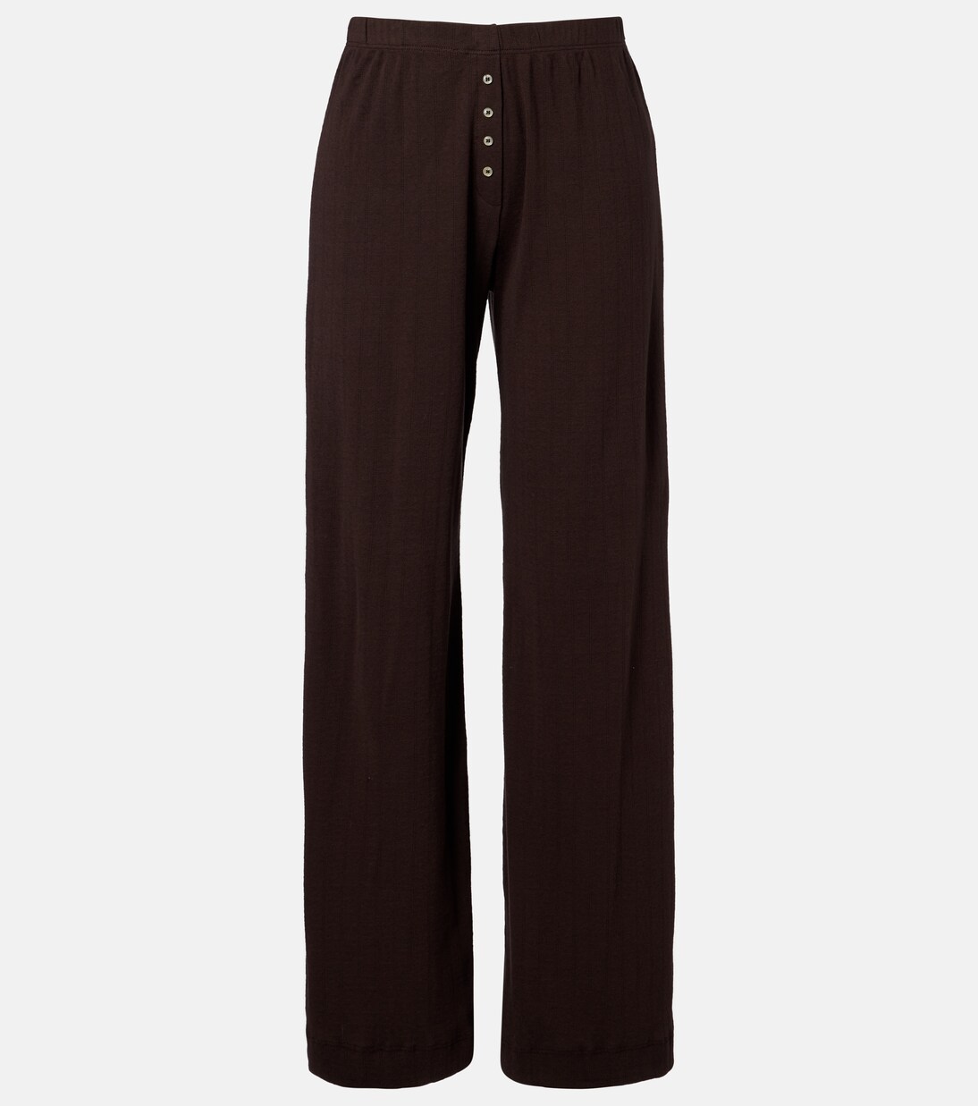 Pointelle cotton wide-leg pants | Leset