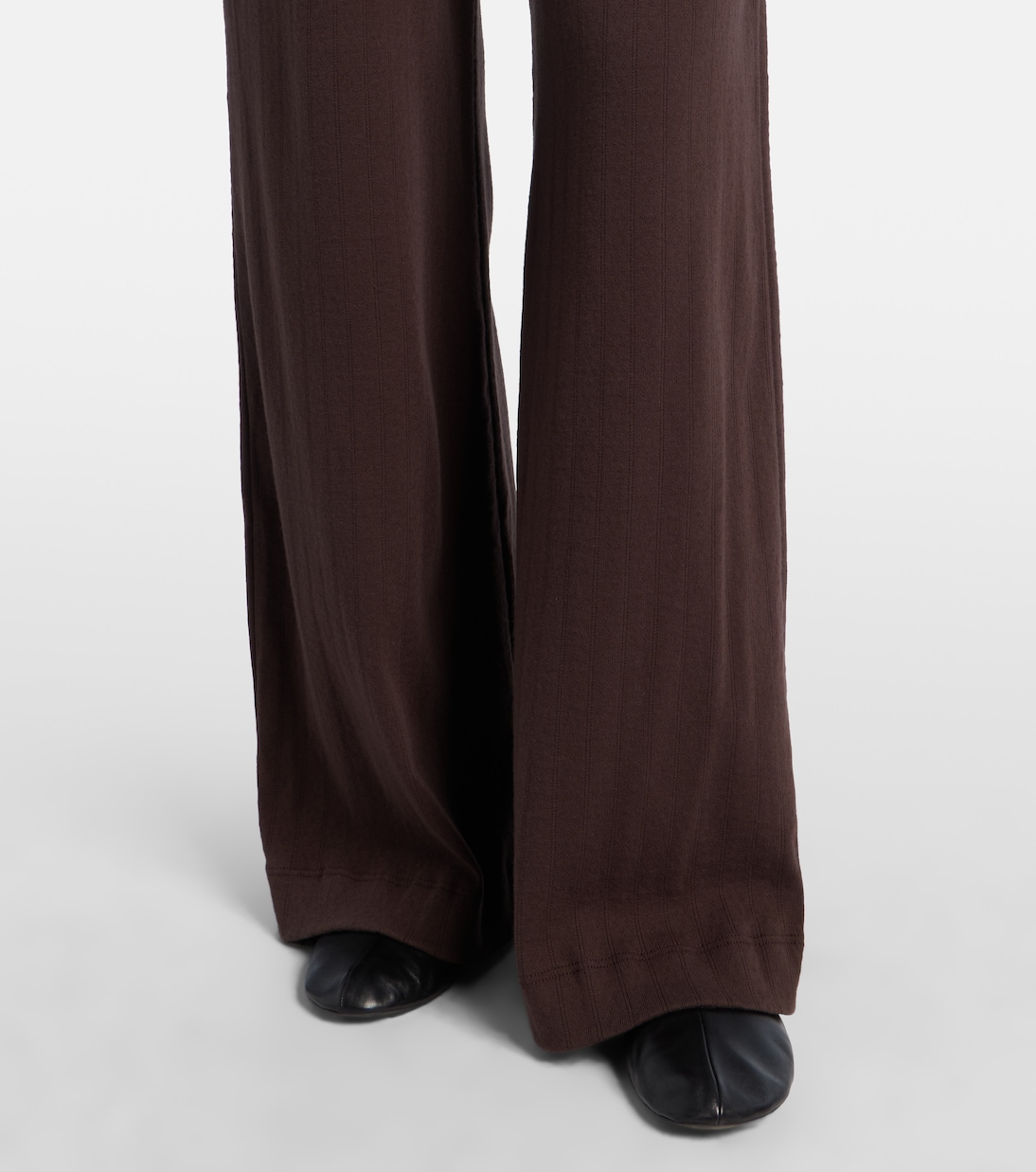 Pointelle cotton wide-leg pants | Leset