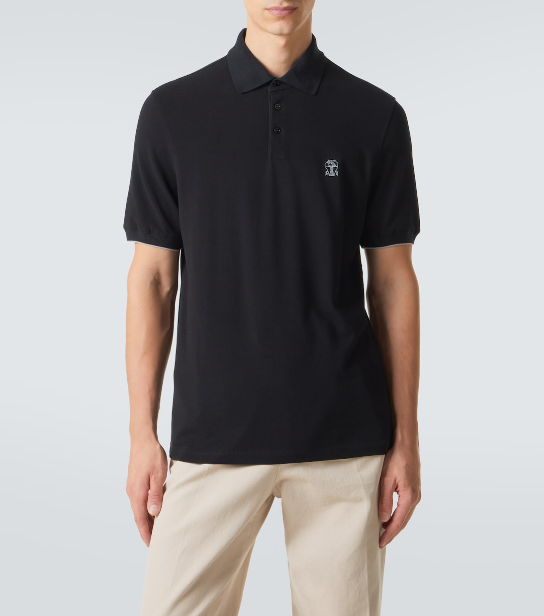 Logo cotton polo shirt | Brunello Cucinelli