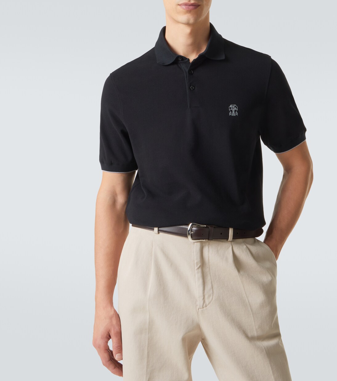 Logo cotton polo shirt | Brunello Cucinelli