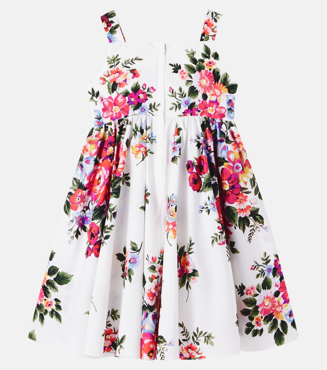 Vestido de popelín de algodón floral | Dolce&Gabbana Kids