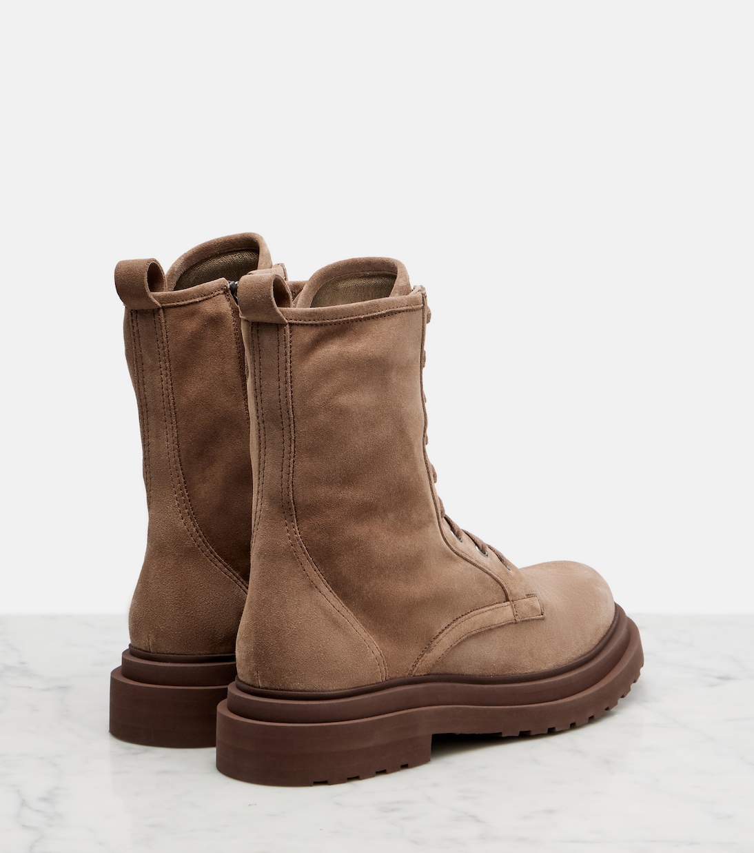 Suede lace-up boots | Brunello Cucinelli