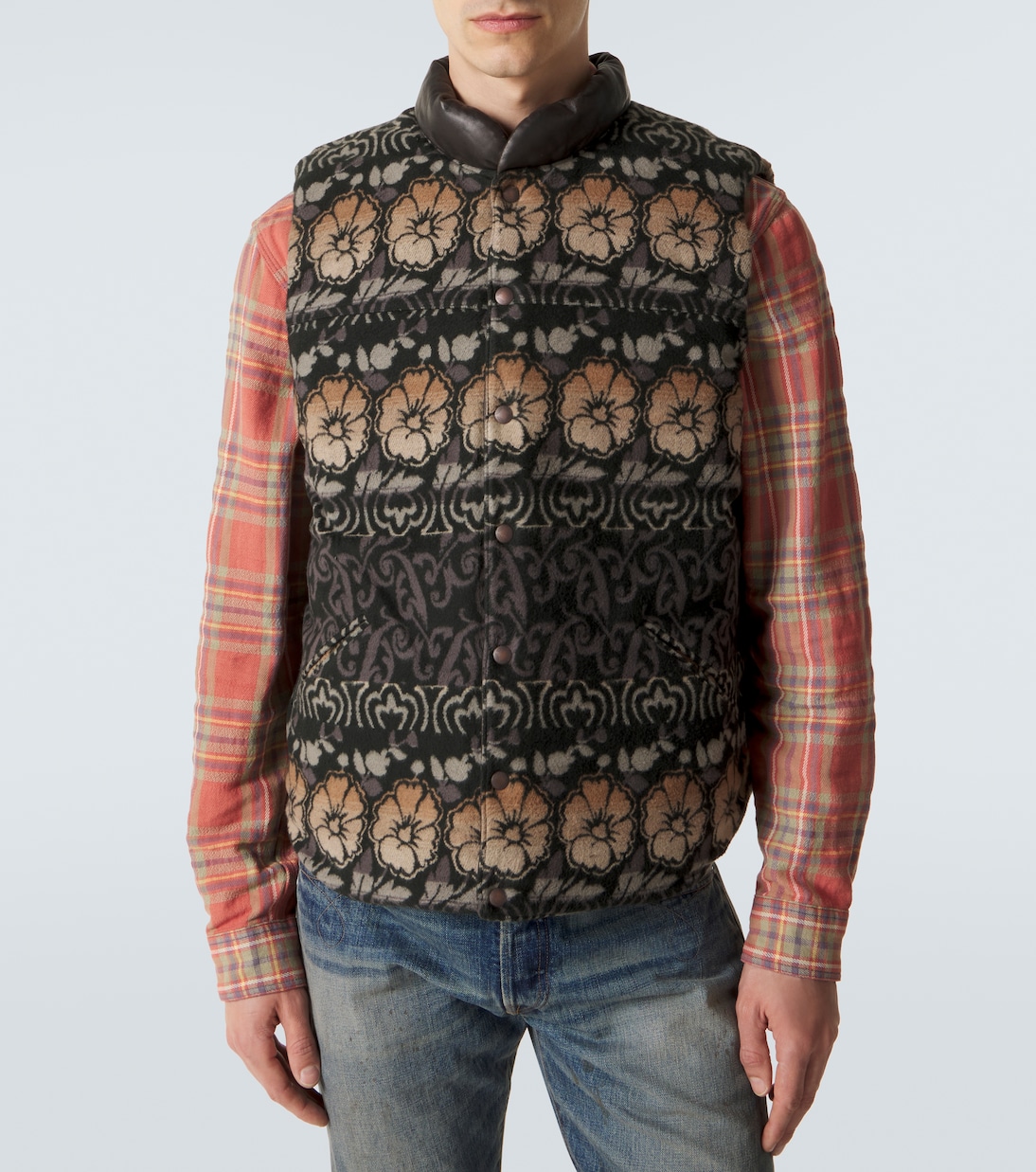 Veste doudoune sans manches en cuir | RRL