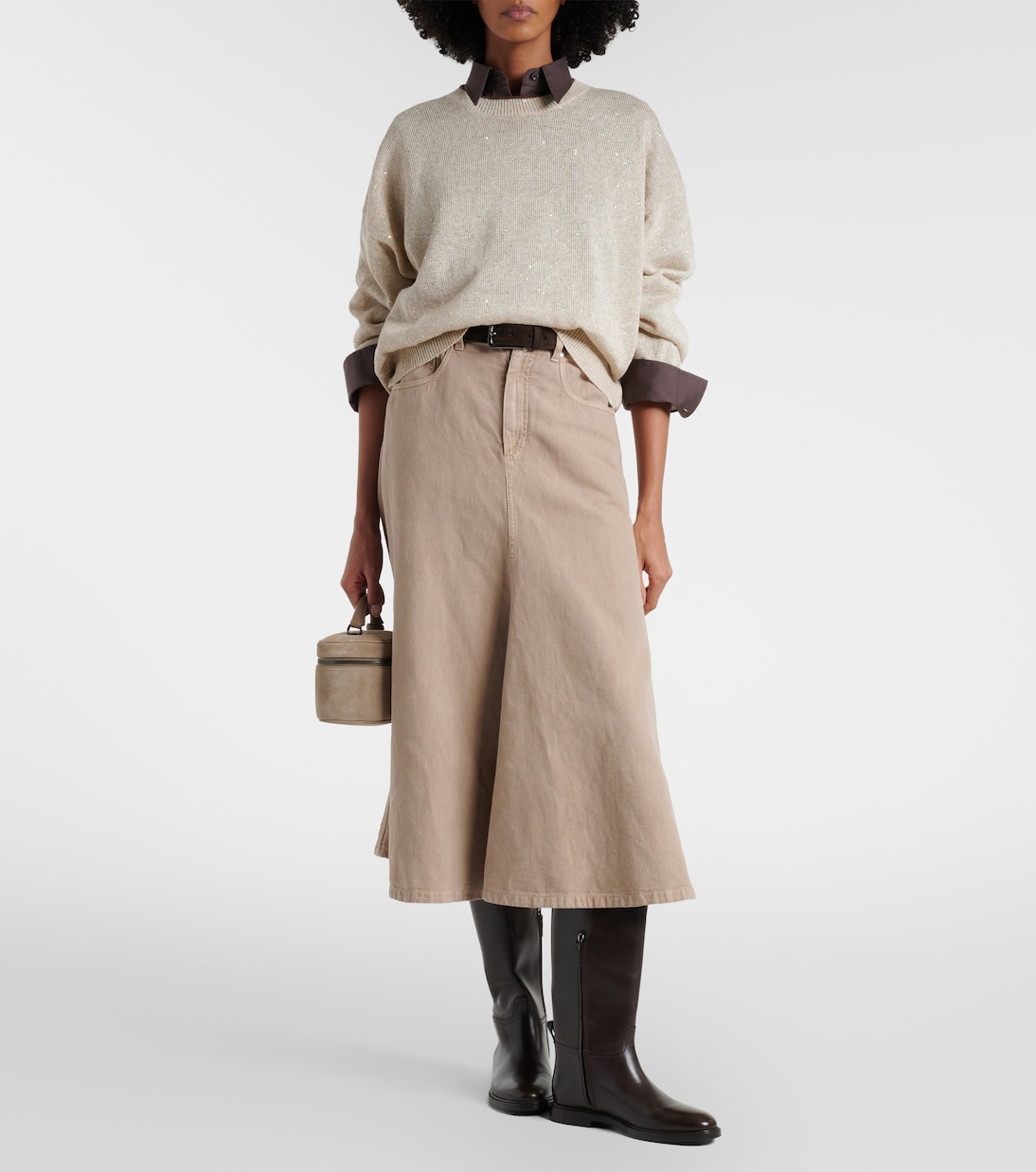 Sequined linen-blend sweater | Brunello Cucinelli