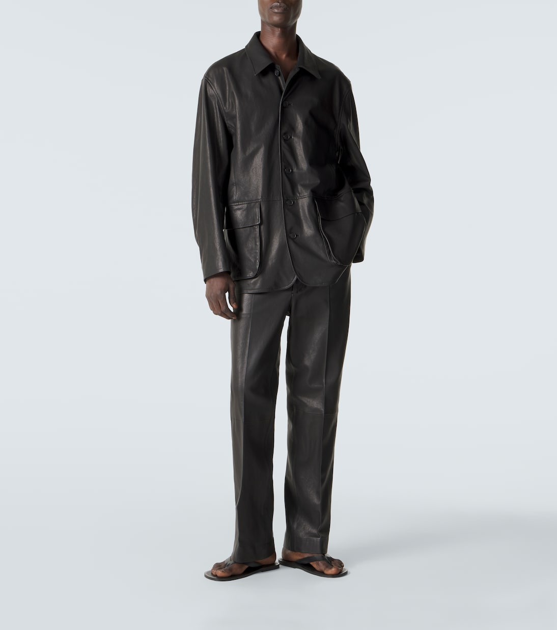 Leather straight pants | Auralee