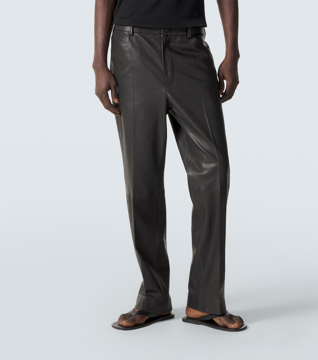 Leather straight pants | Auralee