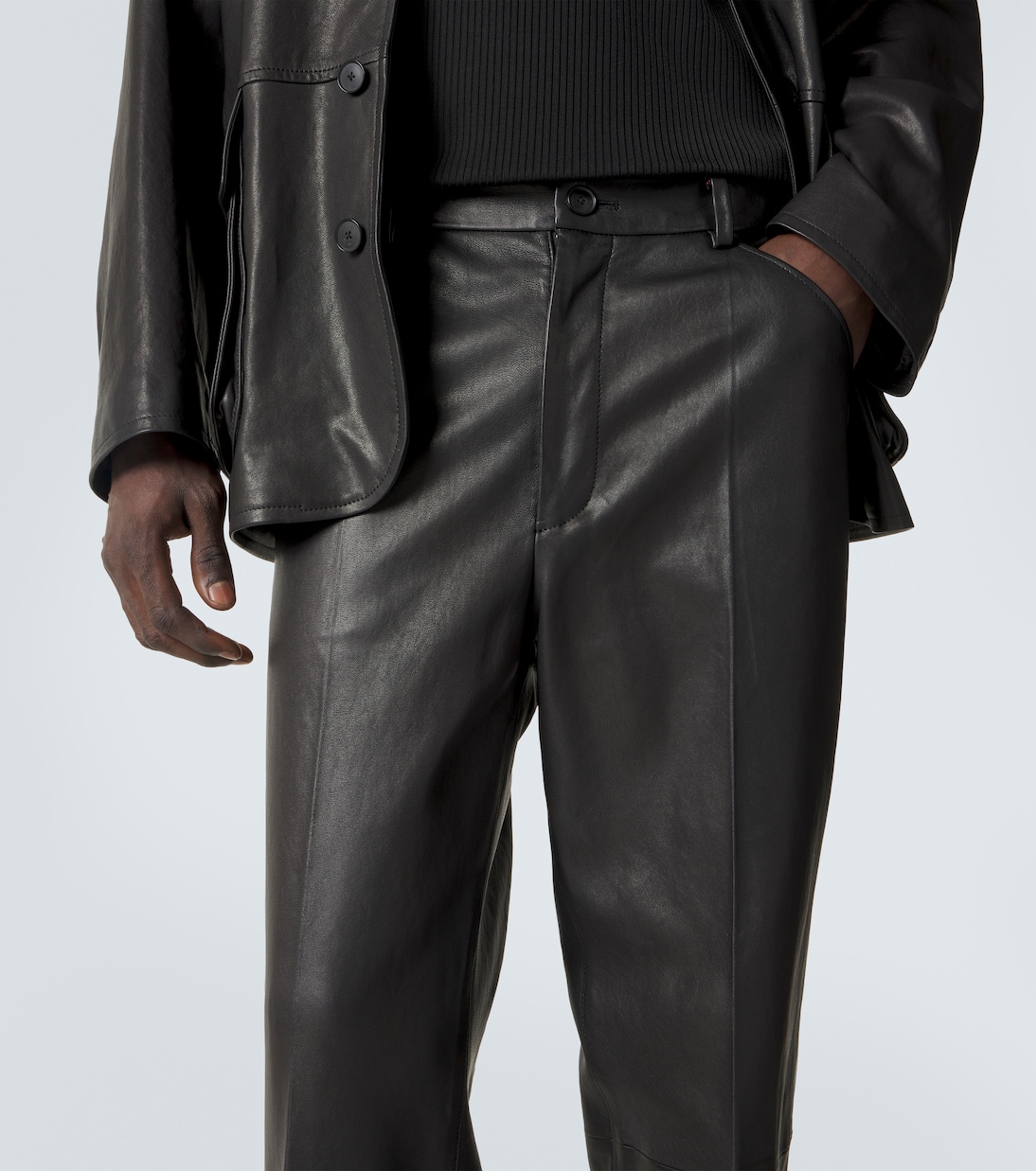 Leather straight pants | Auralee