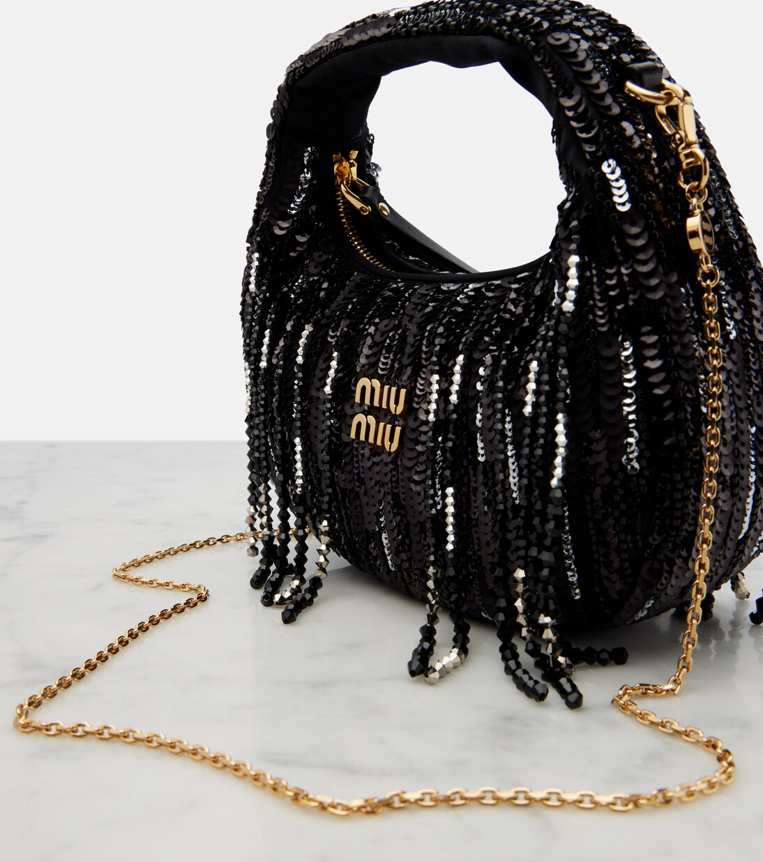 Wander Mini embellished top-handle bag | Miu Miu