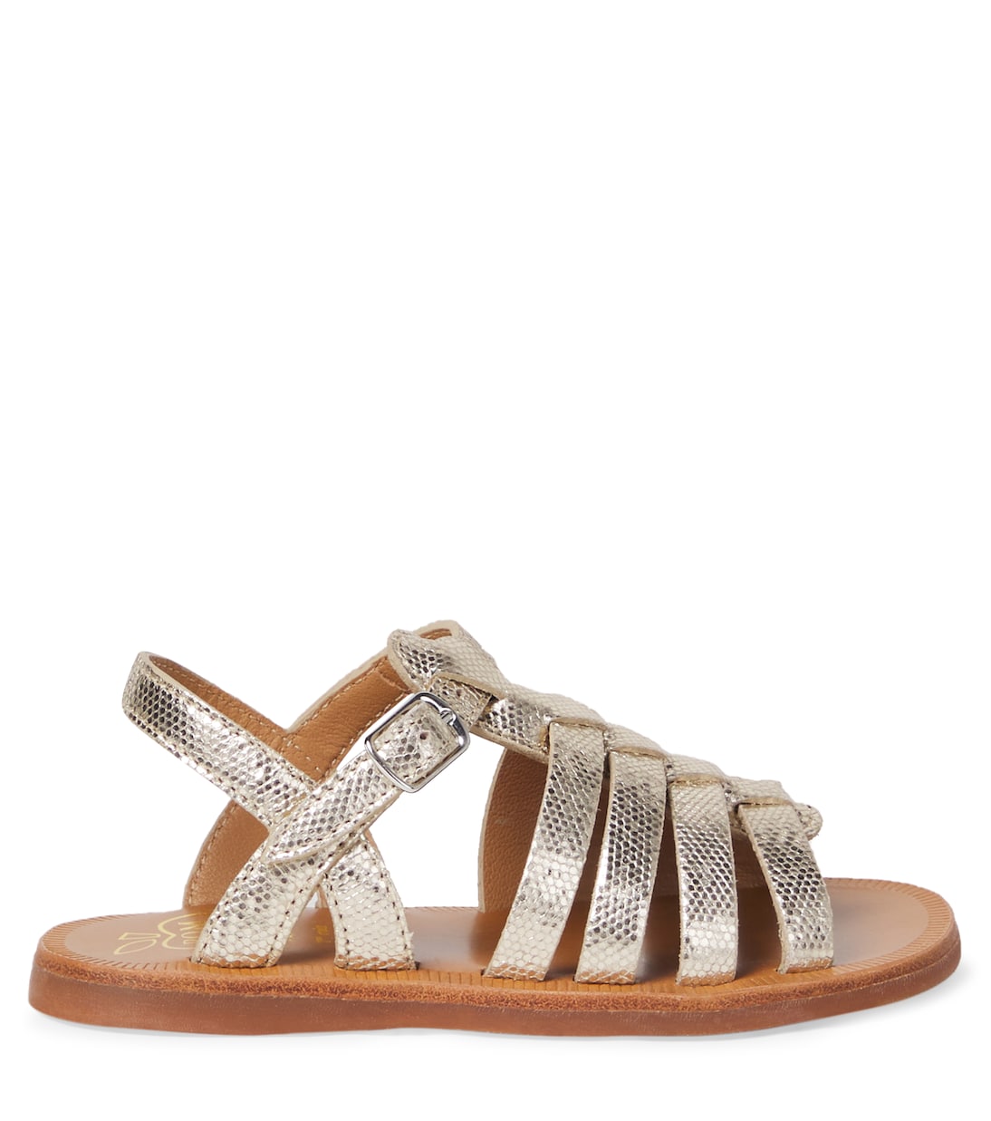 Plagette Strap metallic leather sandals | Pom d'Api