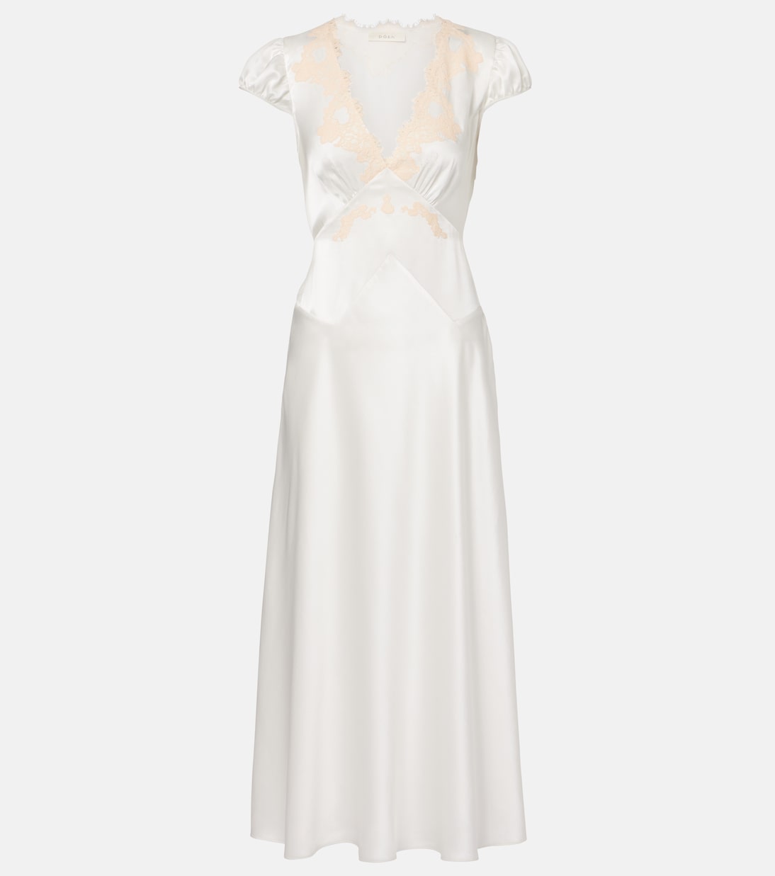 Coraline lace-trimmed silk midi dress | Dôen
