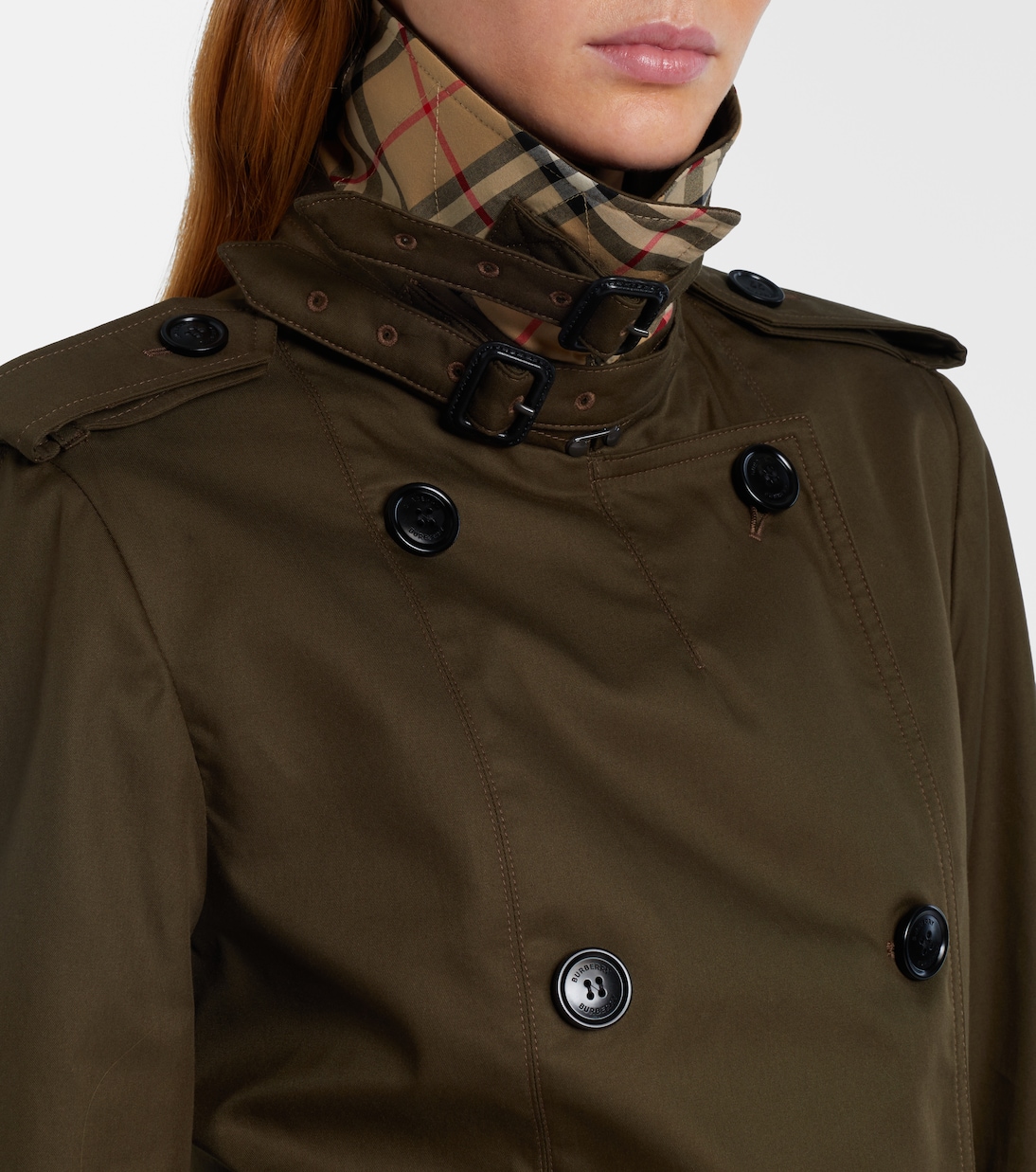 Cropped cotton gabardine trench jacket | Burberry