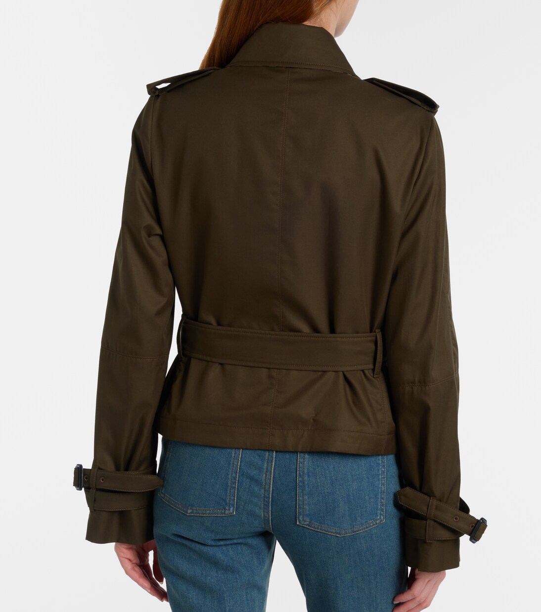 Cropped cotton gabardine trench jacket | Burberry