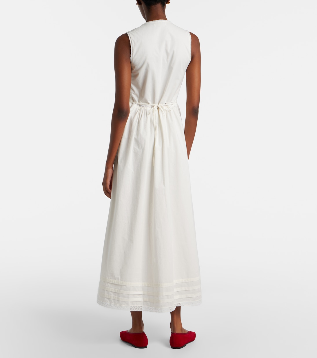 Fiora cotton lace midi dress | Faithfull