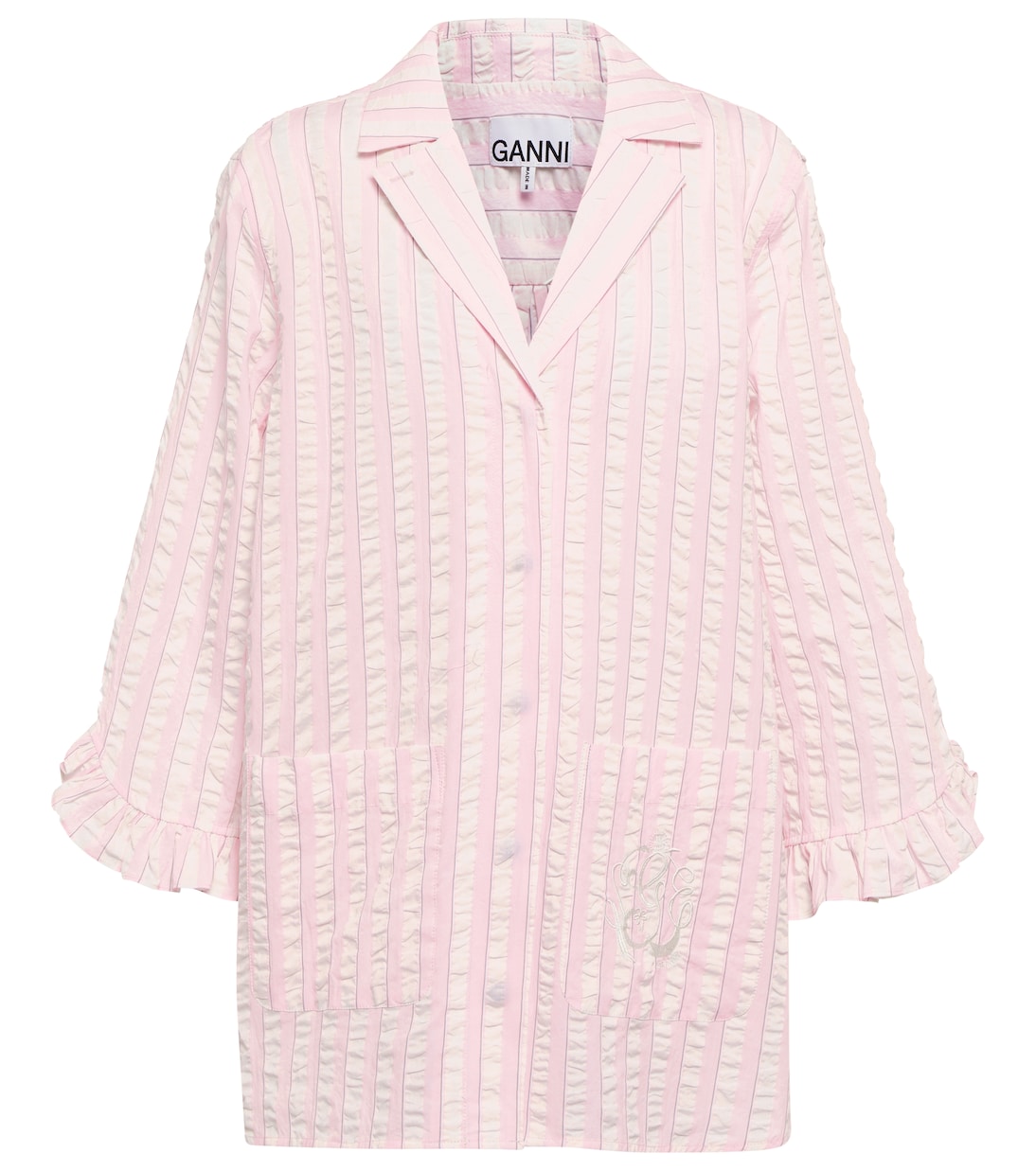 Camicia in seersucker a righe | Ganni