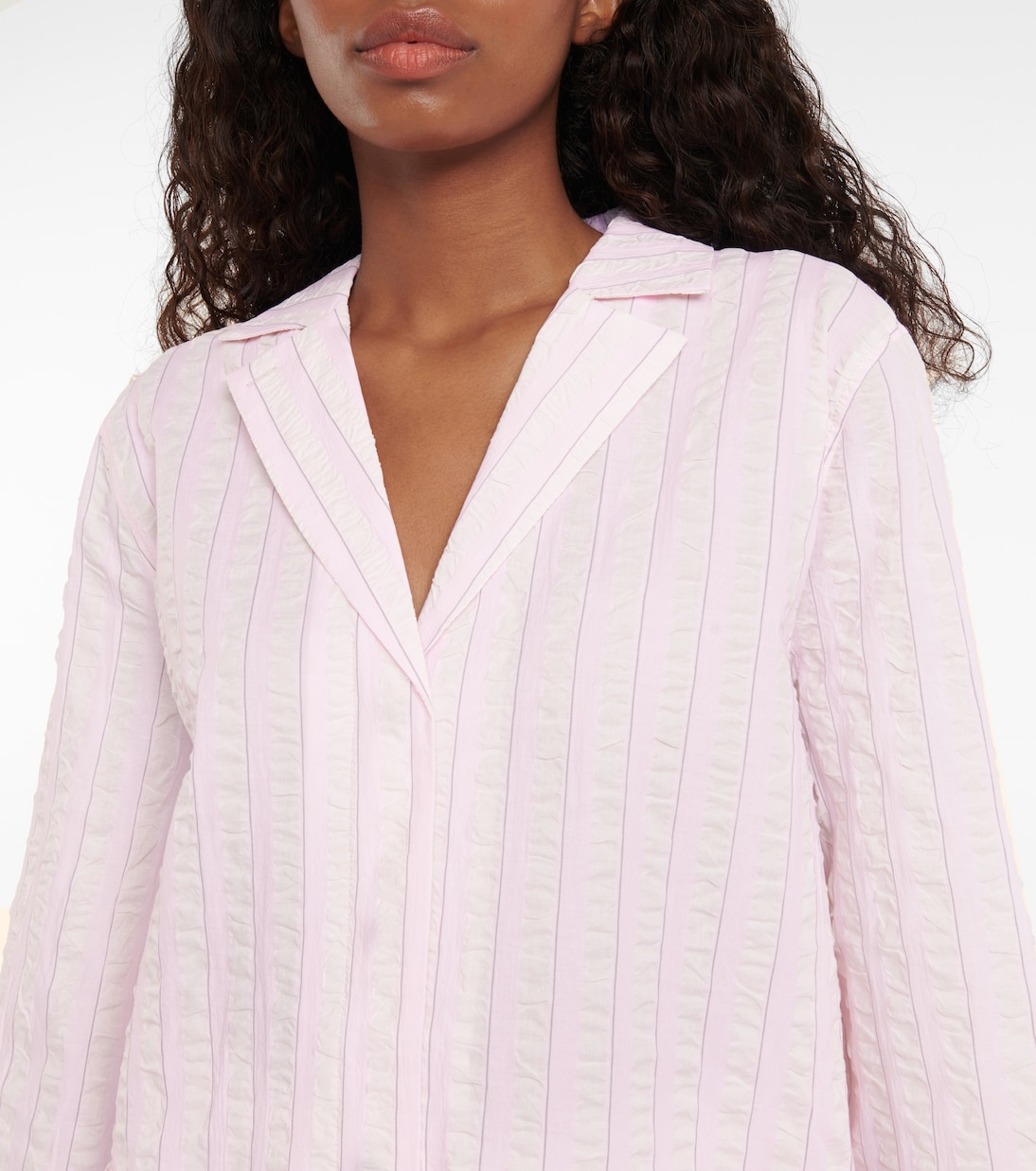 Camicia in seersucker a righe | Ganni