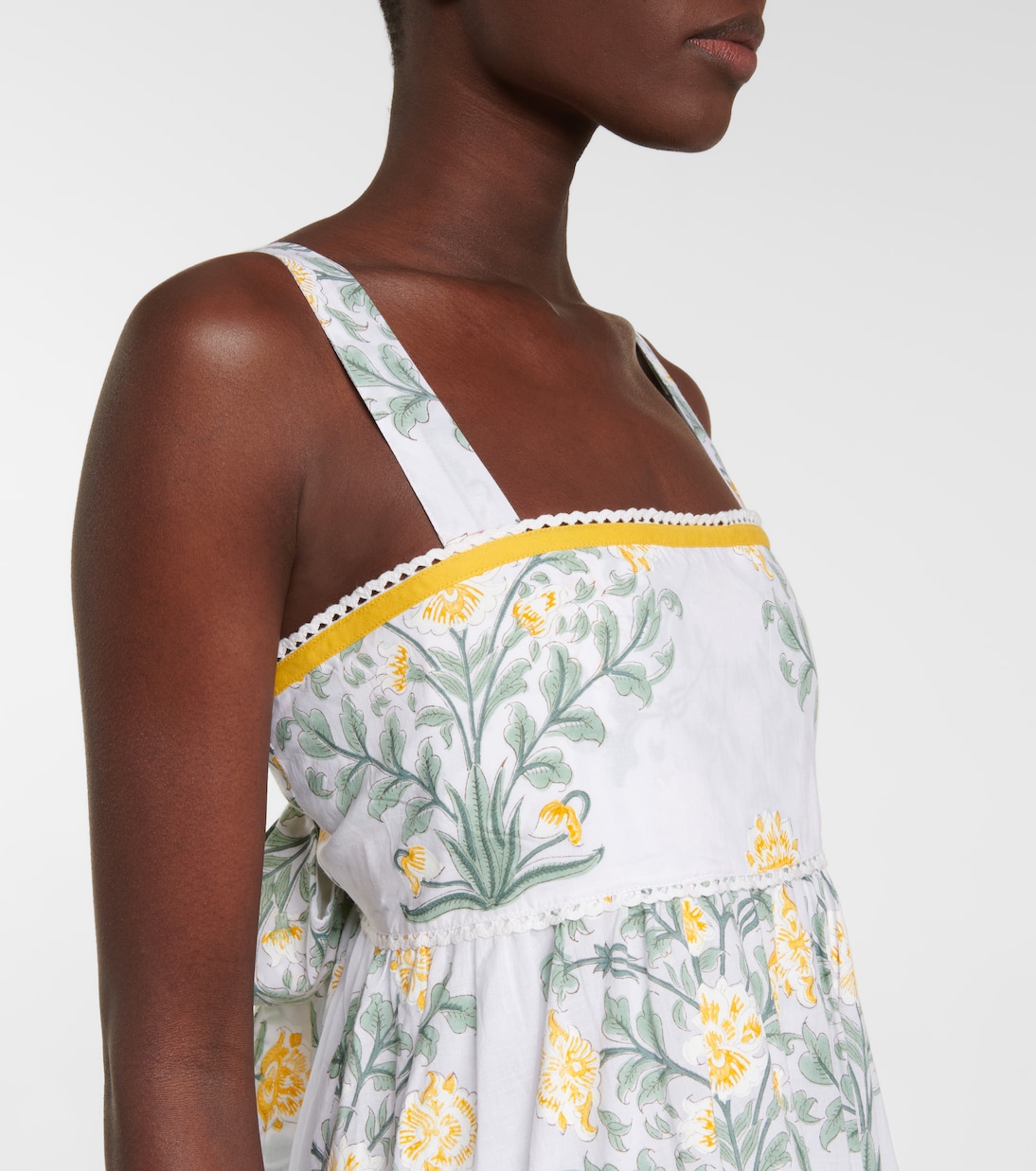 Robe midi étagée en coton à fleurs | Juliet Dunn