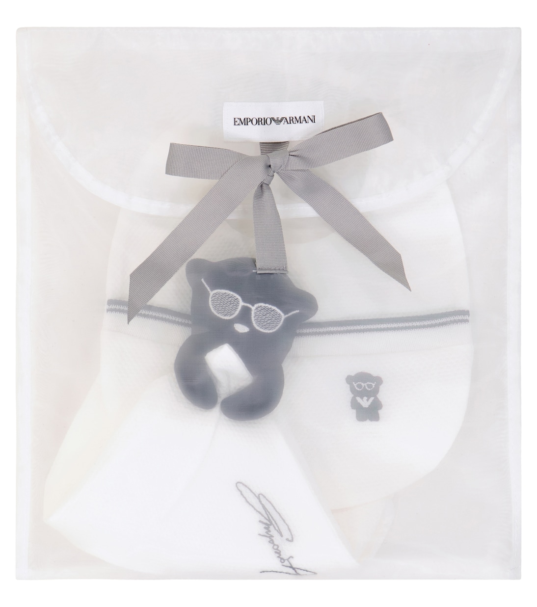 Baby Set aus Lätzchen und Tuch mit Kuscheltier | Emporio Armani Kids