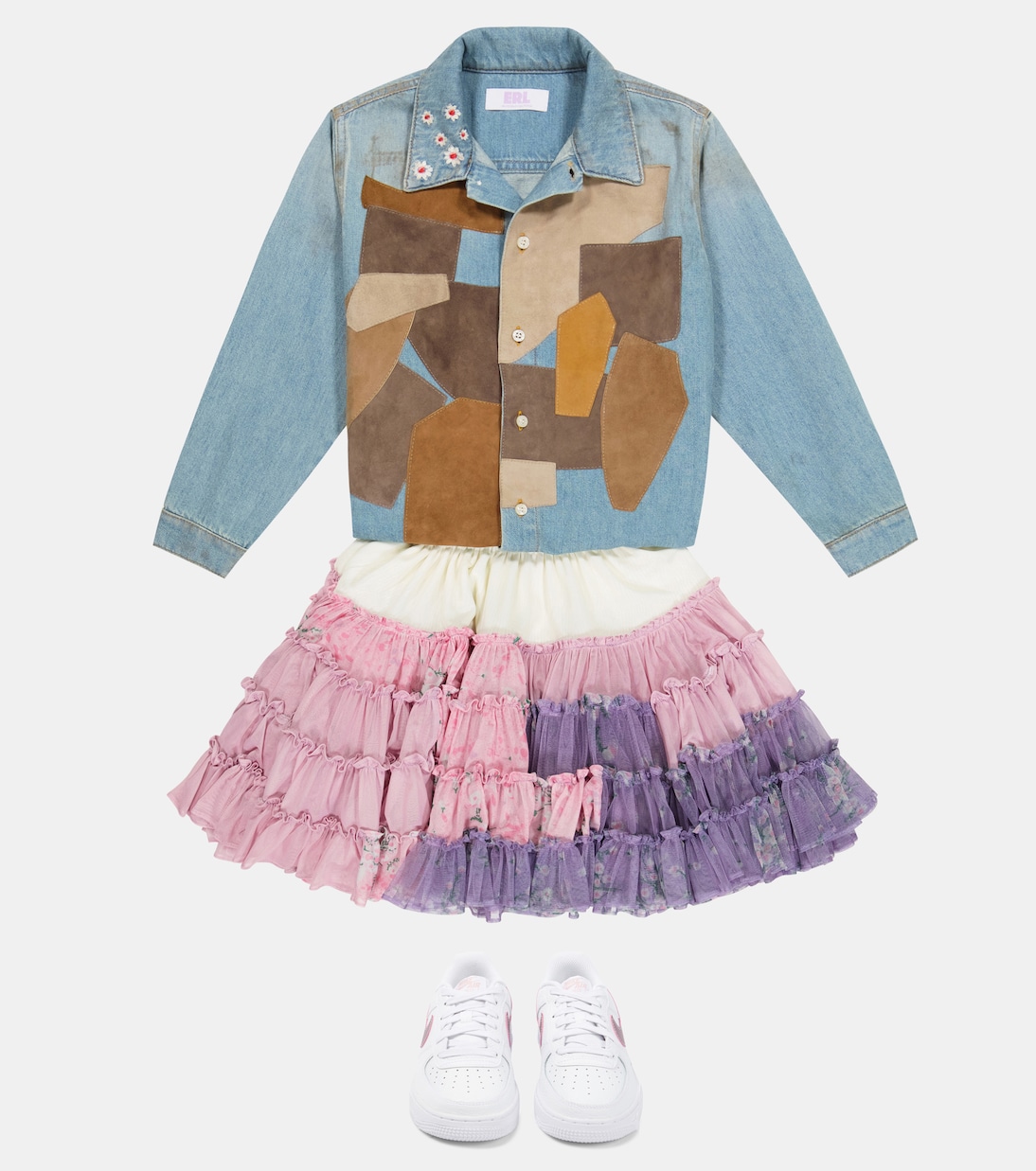 Hemd aus Denim und Leder | ERL Kids