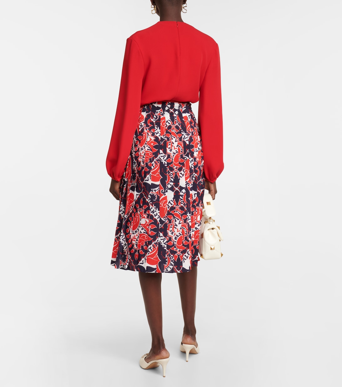VGOLD printed silk midi skirt | Valentino