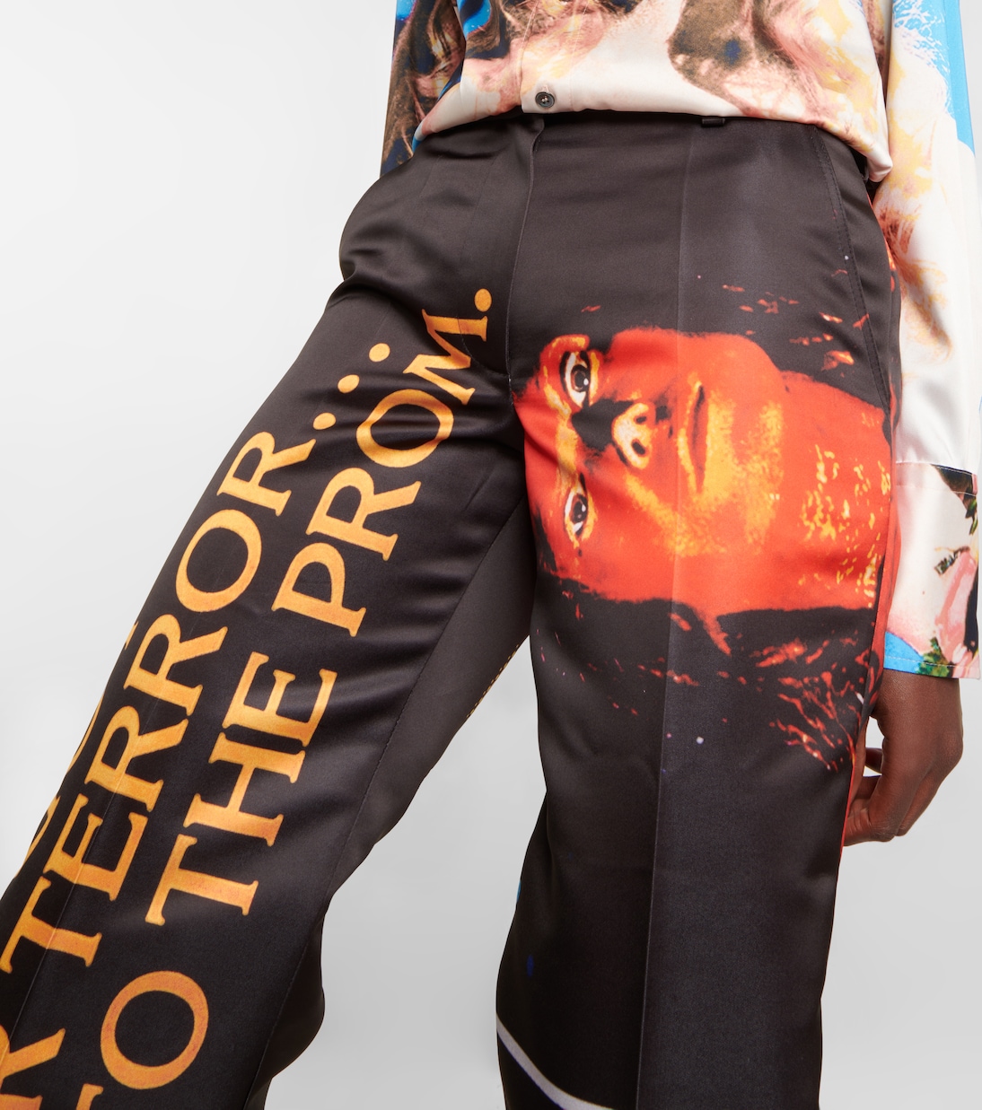 Pantaloni regular in raso stampato | JW Anderson