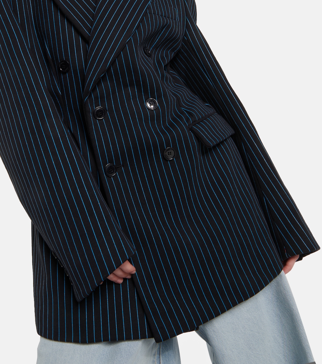 Blazer rayé en coton mélangé | Vetements
