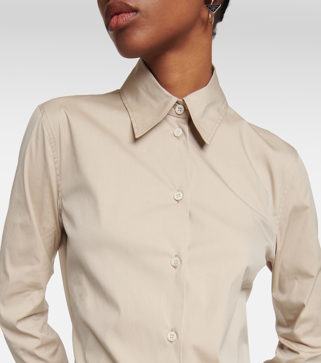 Camicia in popeline di misto cotone | Prada