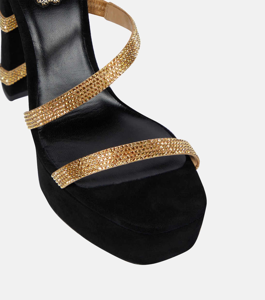 Embellished suede-effect platform sandals | Rene Caovilla